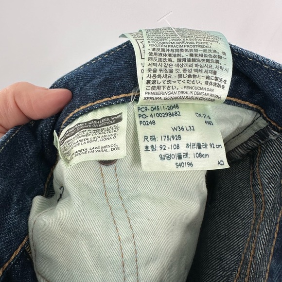 Levi's Men’s Selvedge 36x32 511 Dark Blue Wash Original pc9-04511-2048 - Picture 7 of 14